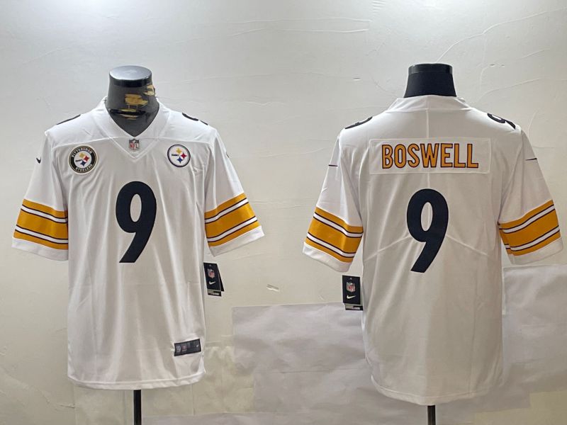 Men Pittsburgh Steelers #9 Boswell White 2024 Nike Limited NFL Jersey style 2->youth mlb jersey->Youth Jersey